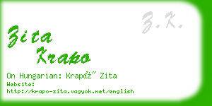 zita krapo business card